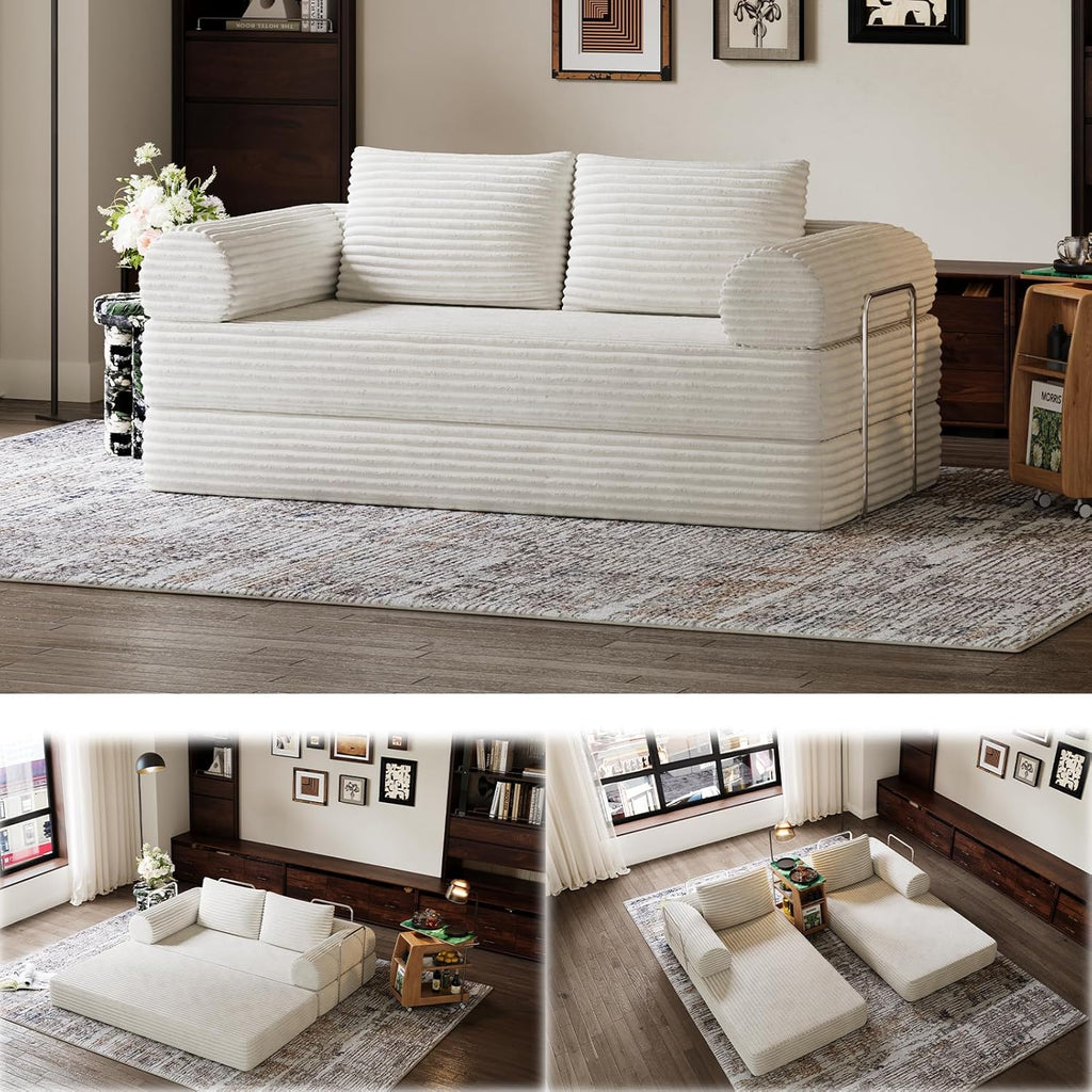 Novilla 75" Convertible Futon Sofa Bed, Boneless Couch with Smarts Coil®
