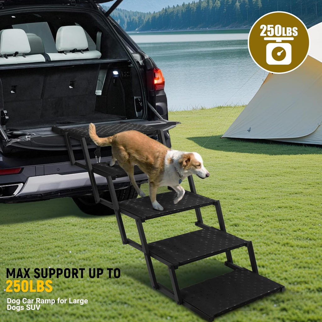 Dog Stairs for Car - Foldable Dog Ramps for Large Dogs with Non Slip Surface, Portable