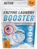 Enzyme Laundry Booster Odor Remover - 2 lbs Unscented Enzymatic Clothes Stain Cleaner Powder