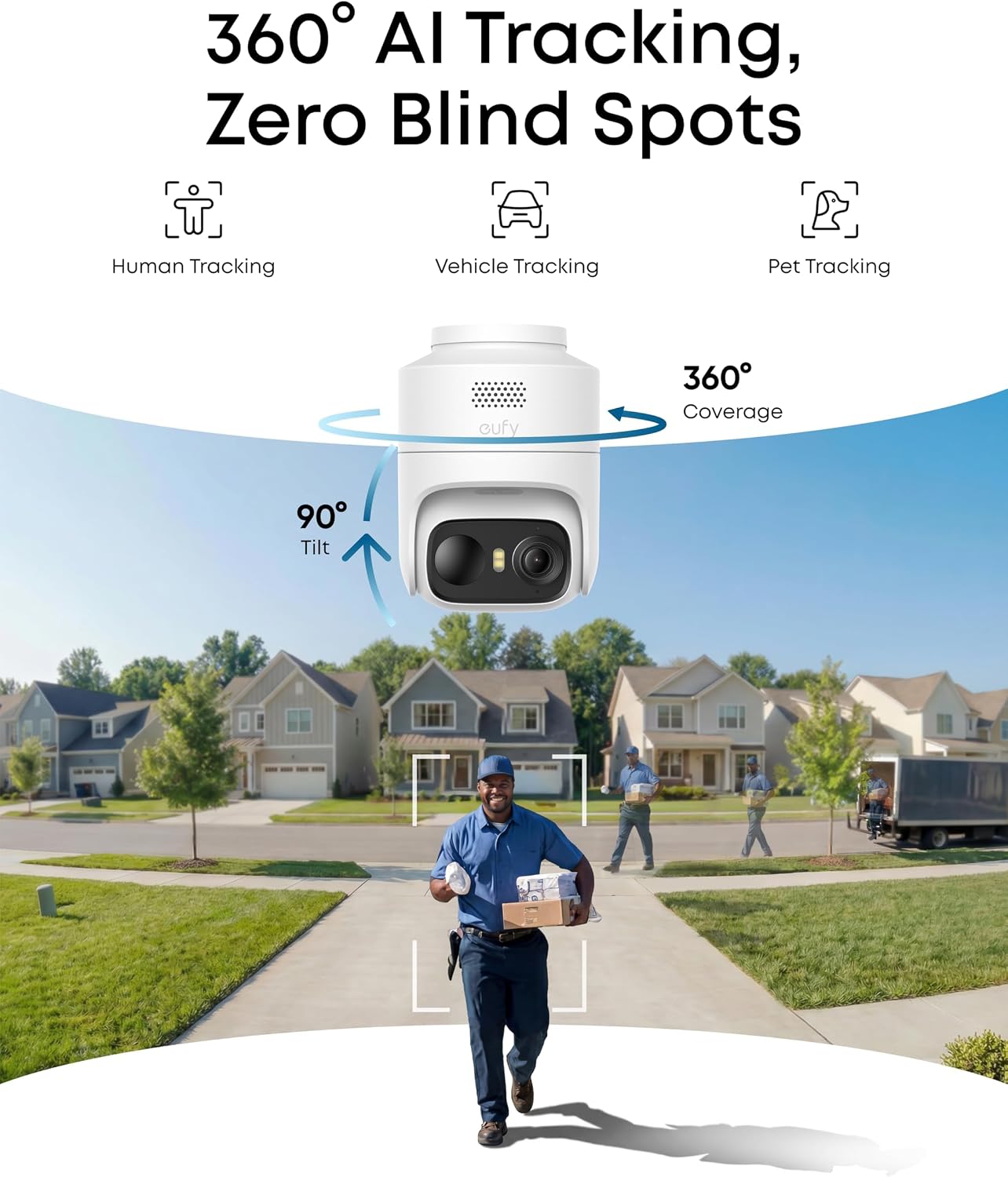 eufy Security eufyCam C37 2-Cam Kit, 360° Pan&Tilt Auto tracking, Security Cameras Wireless Outdoor, 2K Solar Powered