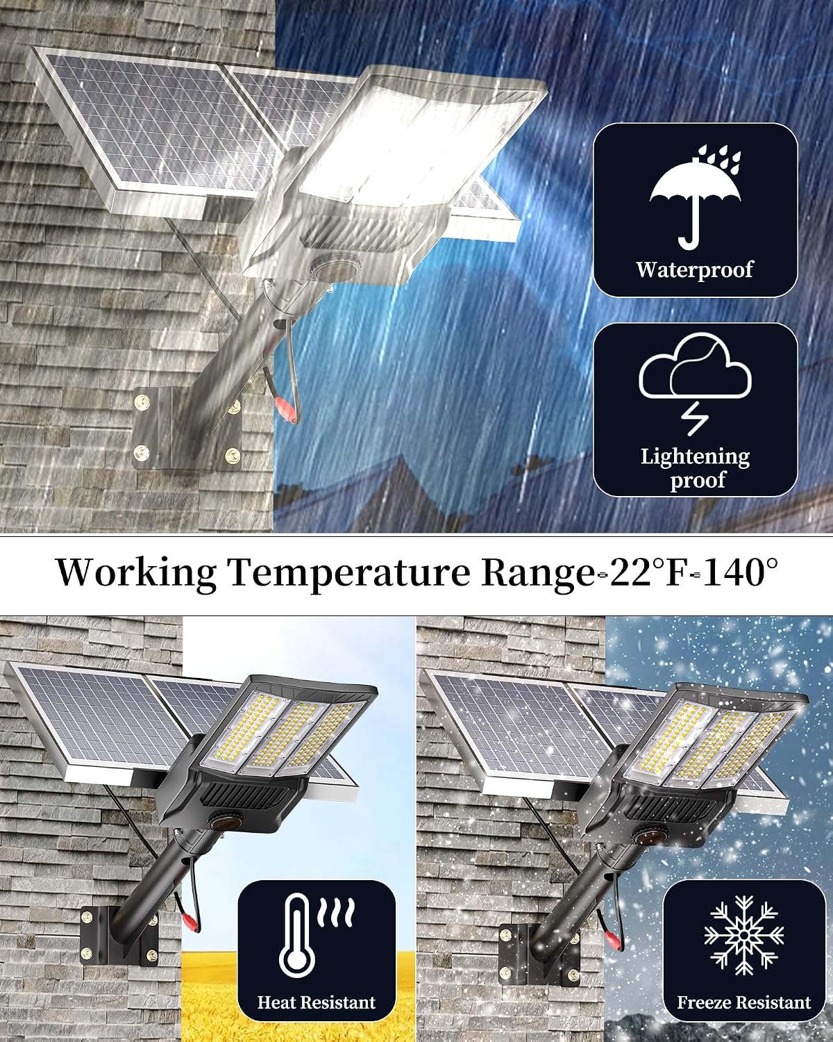 Of-9800W Solar Street Lights Outdoor, 750000Lm Solar Parking Lot Lights Commercial Dusk to Dawn
