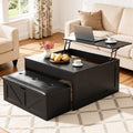 Lift Top Coffee Tables with Storage Hidden Compartment, 31.5 Farmhouse Coffee Tables with Bench, Center Table