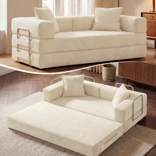 78 Inch Convertible Sofa Bed, 5-in-1 Futon Sofa Bed Pull Out Couch