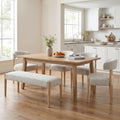 VKNOW Upholstered Dining Room Set for 6, Mid-Century Modern Dining Chairs Set of 4 and Dining