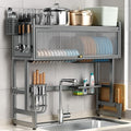 Over The Sink Dish Drying Rack with Cover, Over The Sink Dish Drainer Drying Rack 3 Tier Dish Rack