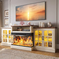 97" Fireplace TV Stand with 36" Electric Fireplace, Farmhouse Entertainment Center for TVs up to 100"