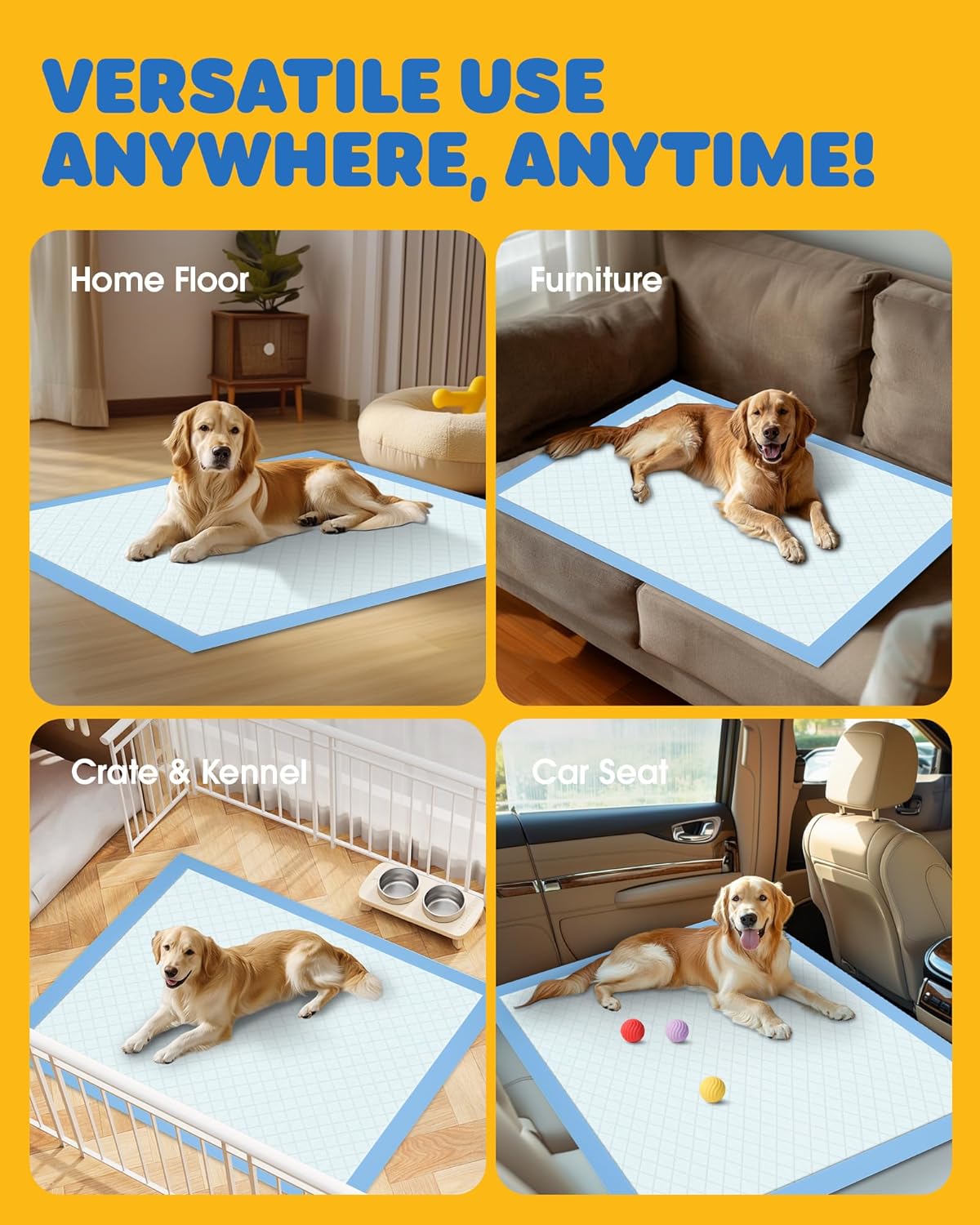50-Pack Extra Large Pee Pads - 34" x 28" Puppy Pads for Dogs with 6-Layer Leakproof Protection
