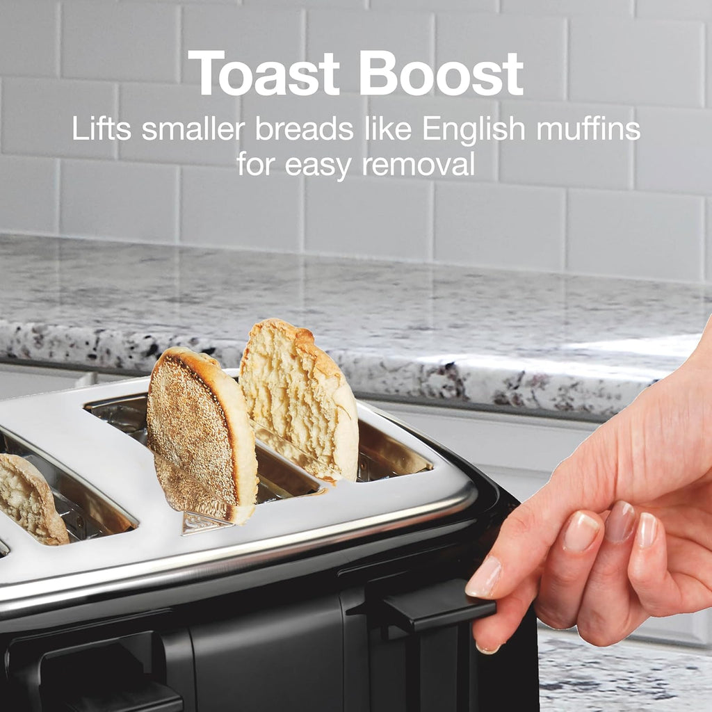 Proctor Silex 4 Slice Toaster with Extra Wide Slots for Bagels, Cool-Touch Walls