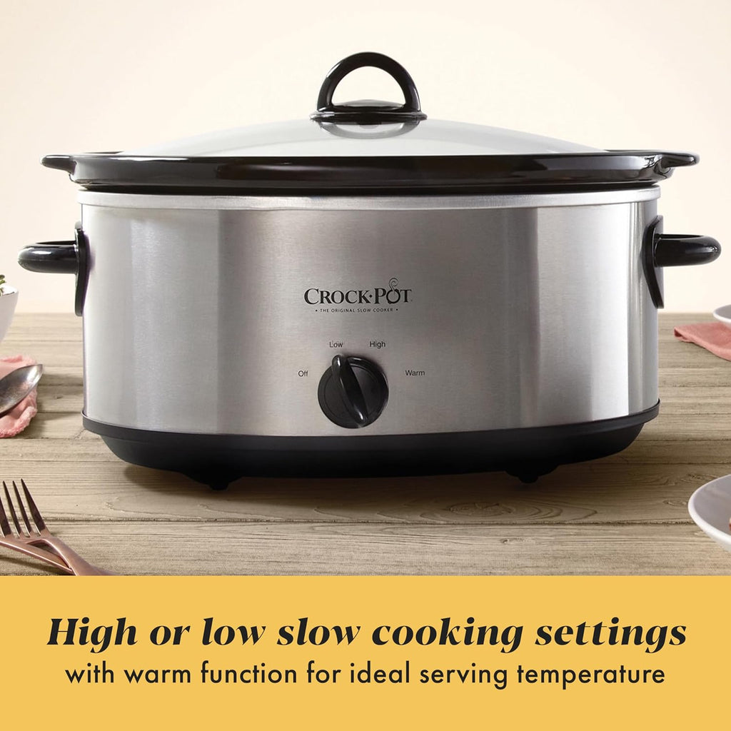 Crock-Pot 7-Quart Manual Slow Cooker, Family Size Serves 8+ People