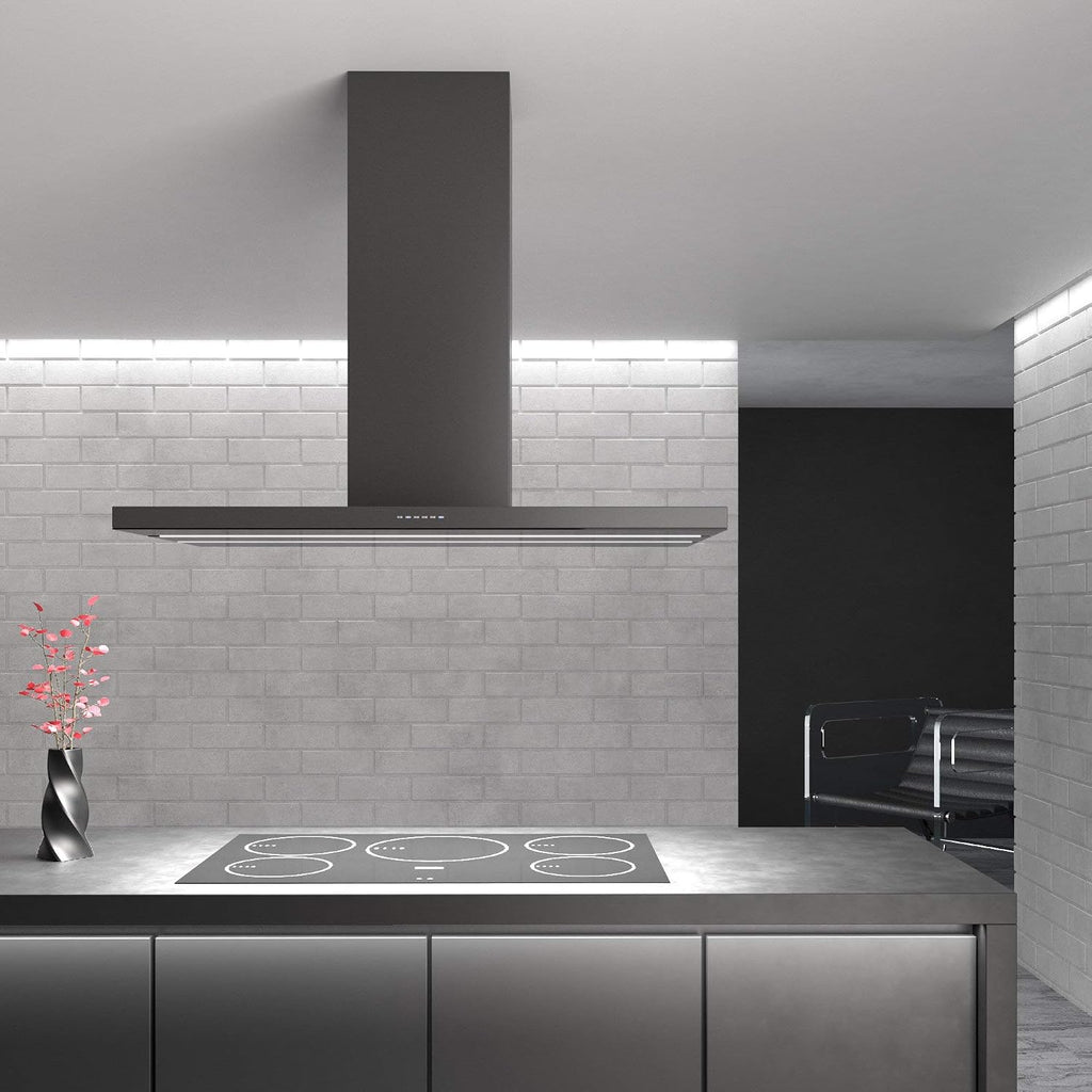 Futuro Futuro Range Hood 36" 940-CFM | Viale Black | Island-Mount Stainless Steel Vent Hood