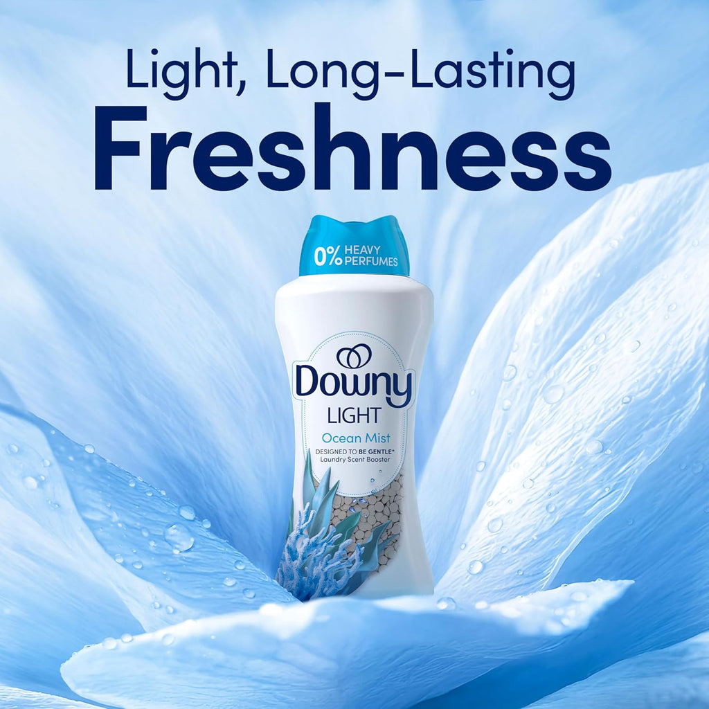 Downy Light Laundry Scent Booster Beads, Ocean Mist Scent, 24 OZ, In-Wash Fabric