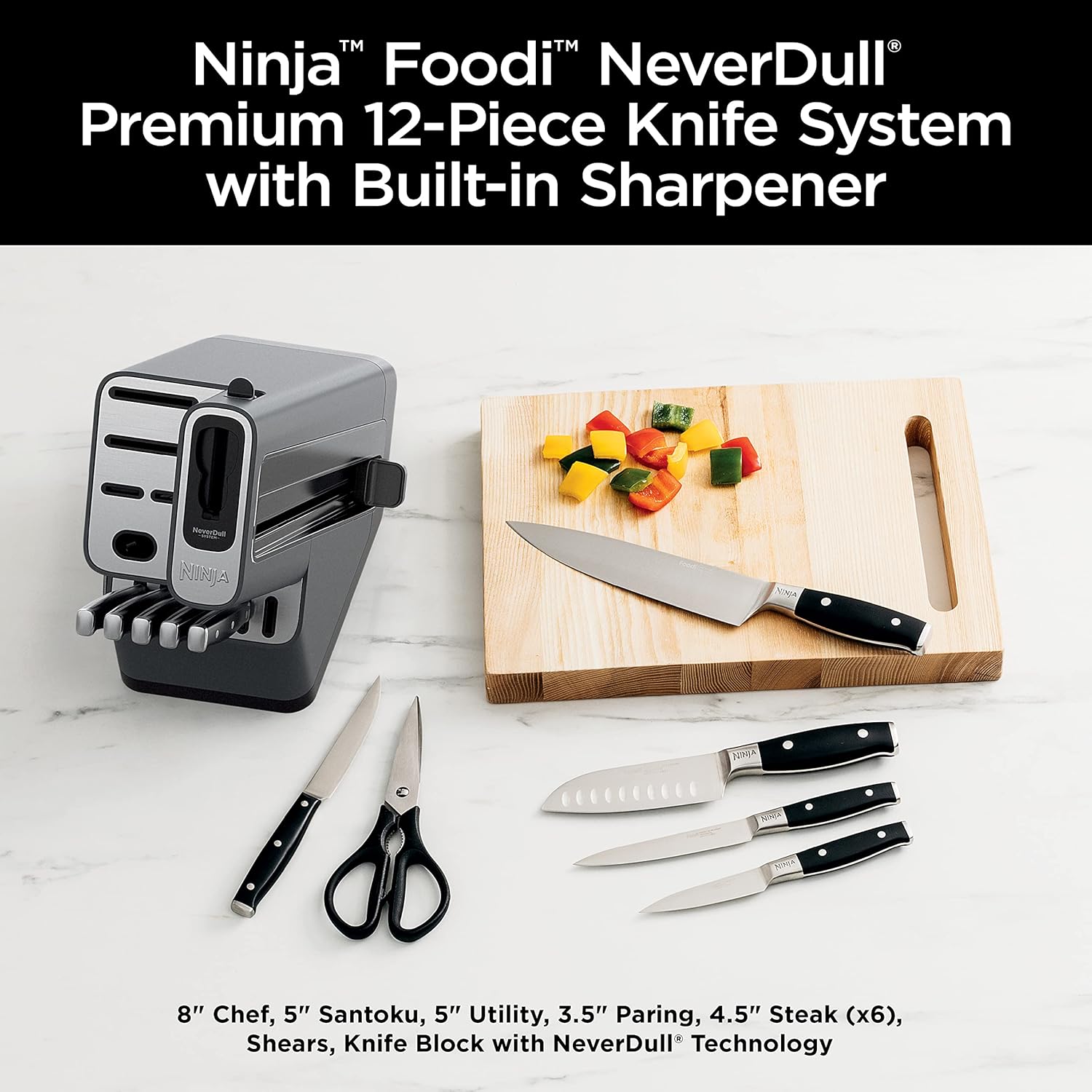 Ninja K32012 Foodi NeverDull Premium Knife System, 12 Piece