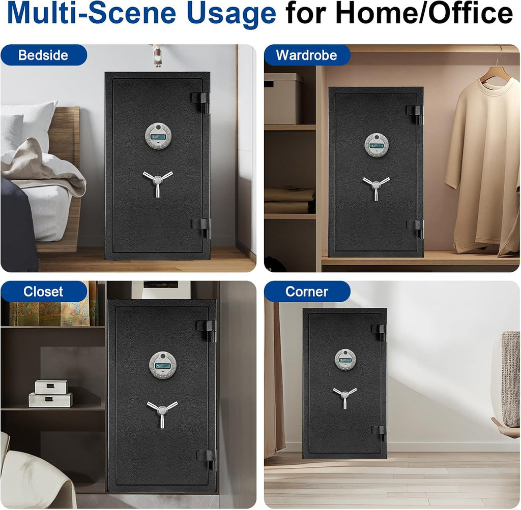 9.8 Cub 124 Lb Extra Large Biometric Genuine Fireproof Waterproof Home Safe