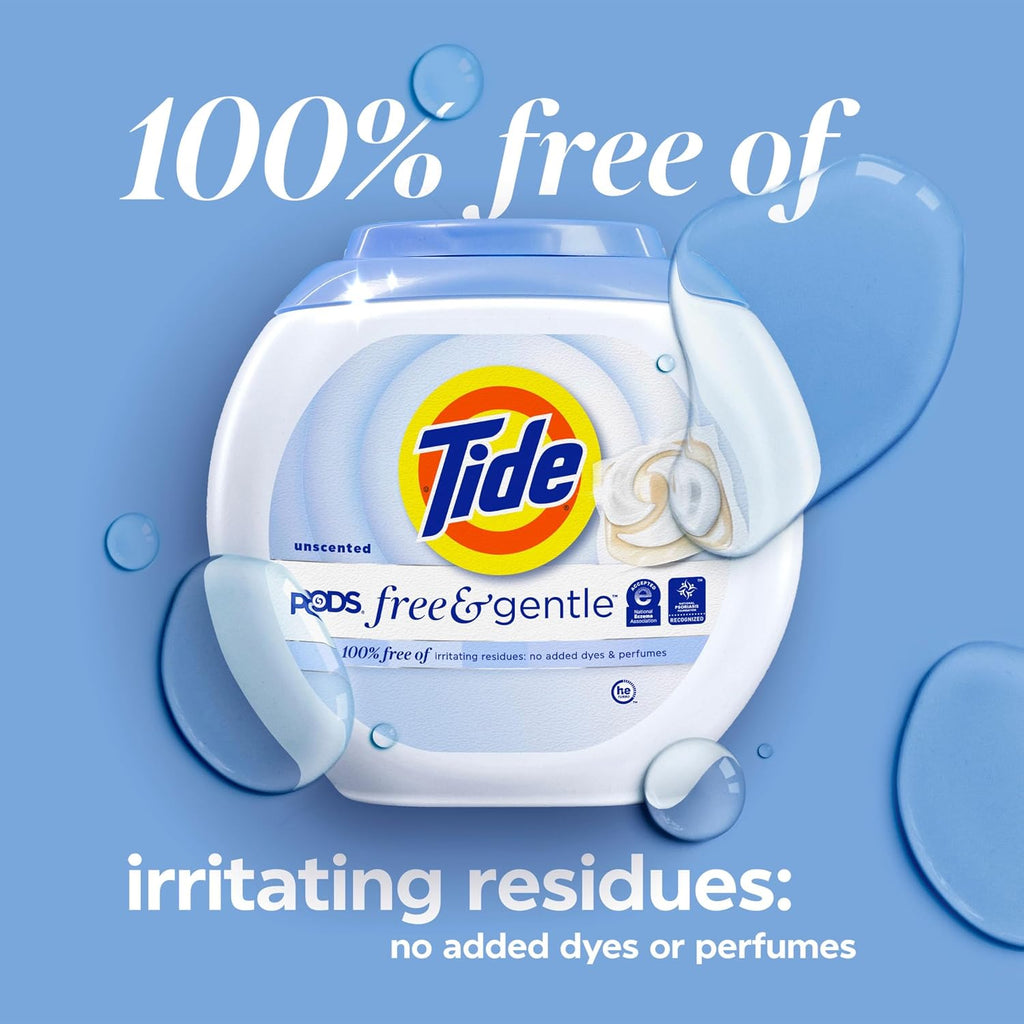 Tide PODS Free & Gentle Laundry Detergent Soap Pacs, 112 Count, Tide PODS Laundry Detergent