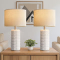 Seealle 23" Modern Ceramic Table Lamps Set of 2 - Table Lamps for Living Room
