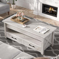 Seventable Coffee Table, 47.2" Lift Top Coffee Table with 2 Storage Drawers
