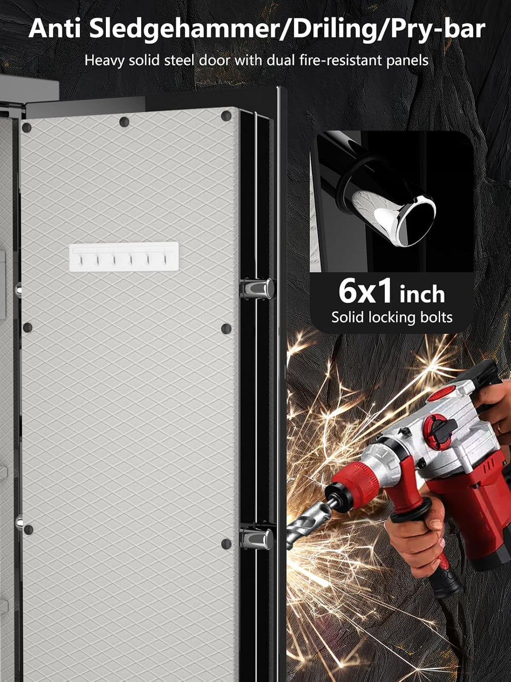 TIGERKING Large Fireproof Safe with Digital Lock,13.12 Cu Ft | Luxury Gloss Finish, 306 lb Heavy-Duty Steel Safe