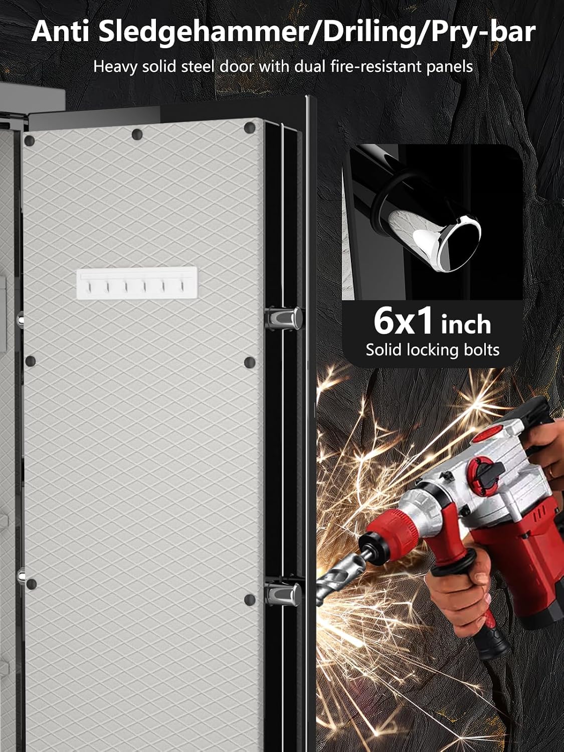TIGERKING Large Fireproof Safe with Digital Lock,13.12 Cu Ft | Luxury Gloss Finish, 306 lb Heavy-Duty Steel Safe