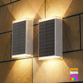 Solar Wall Sconce Up & Down Lighting Solar Lghts Outdoor for Exterior/Backyard/Patio/Garage/Porch/Fence/Wall