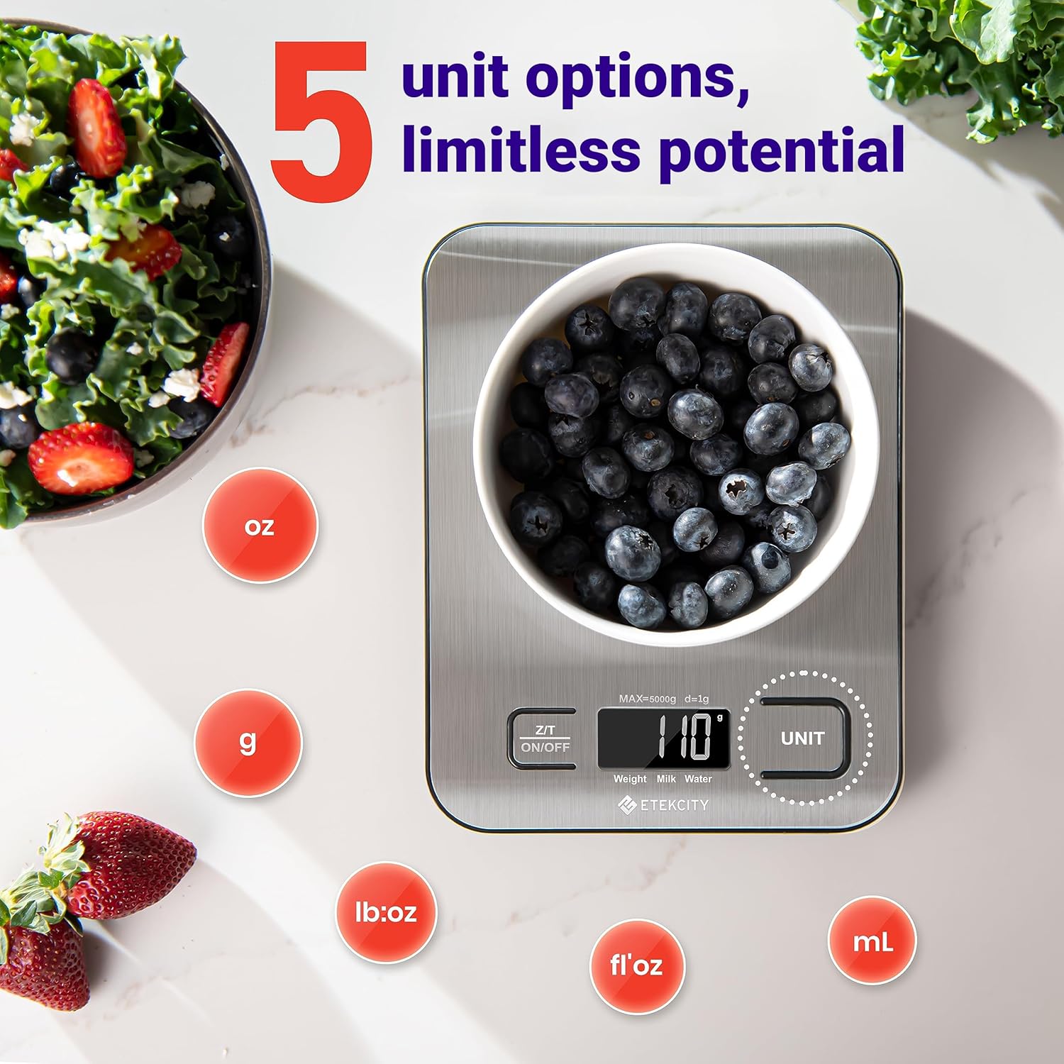 Etekcity Food Kitchen Scale, Digital Grams and Ounces for Weight Loss, Baking, Cooking