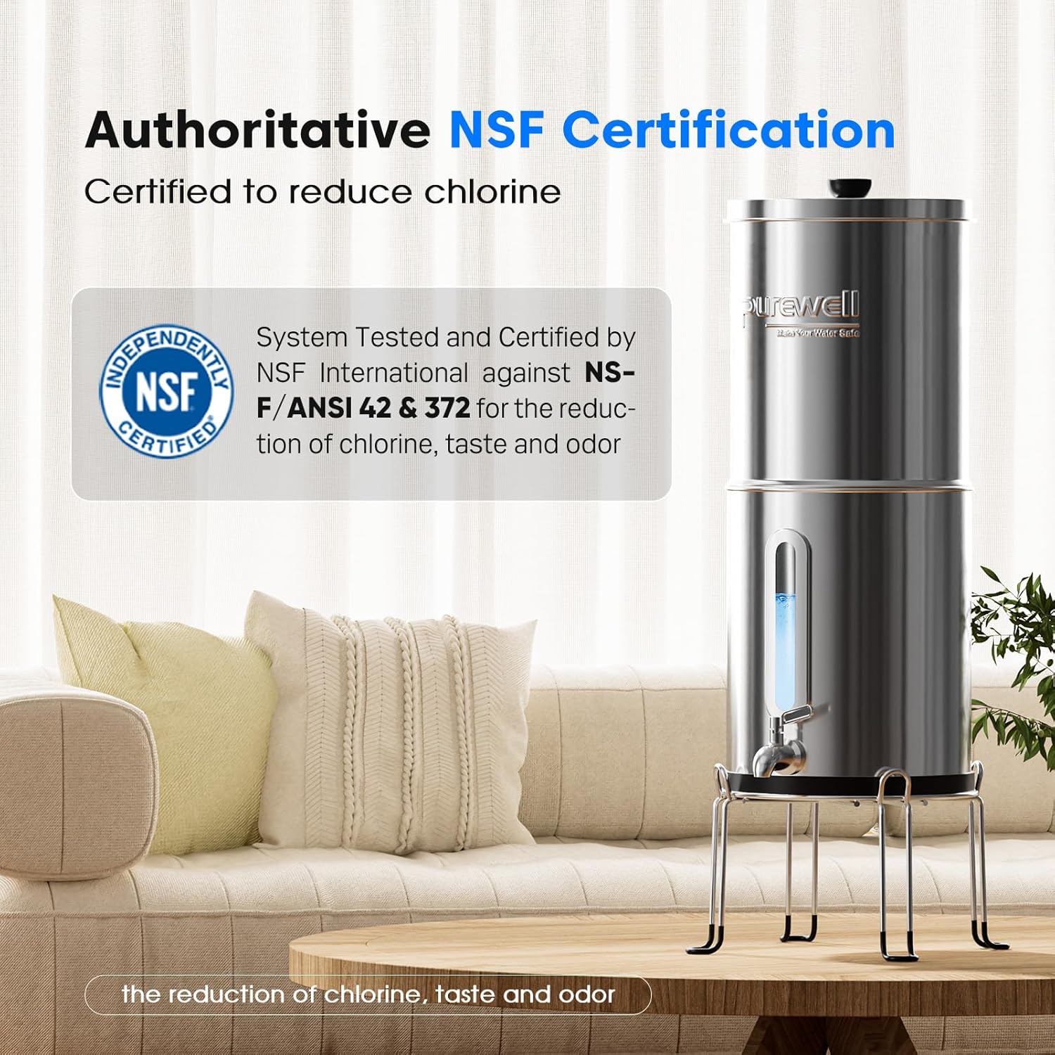 Purewell Upgraded 6-Stage 0.01μm Ultra-Filtration Gravity Water Filter System
