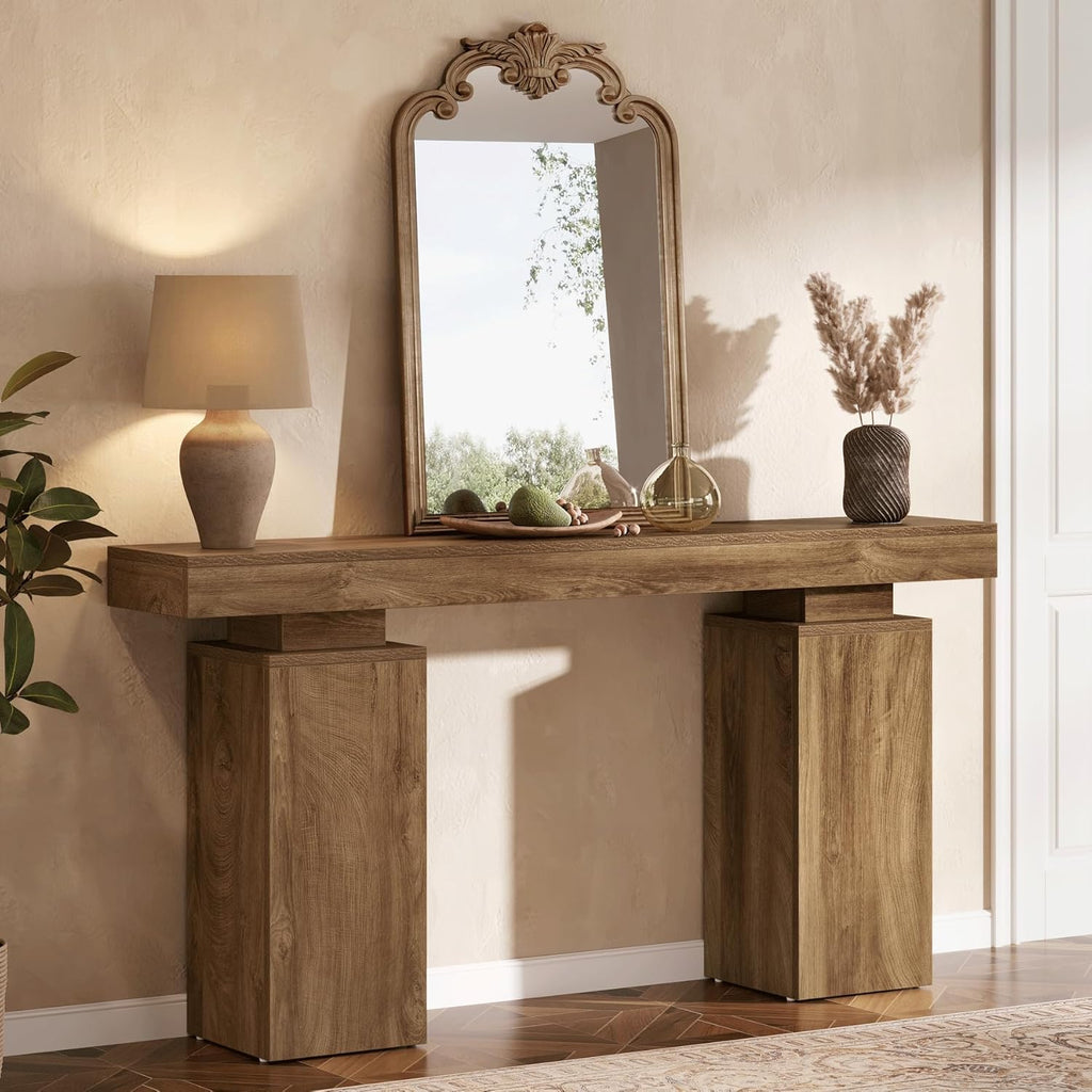 Tribesigns 63-Inch Long Console Table, Farmhouse Entryway Table Behind Couch, Wooden Foyer Stand Entry