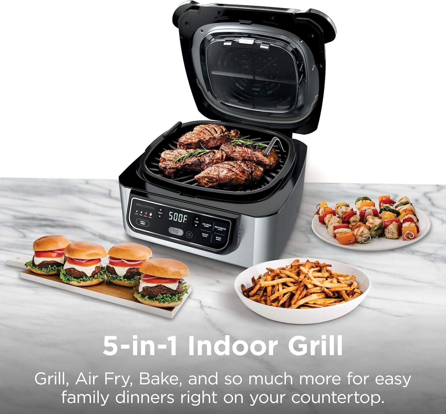 Ninja | Indoor Grill | Foodi | 5-in-1 (Grill, Air Fry, Roast, Bake