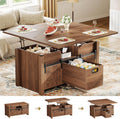 40" Farmhouse Lift Top Coffee Table with Sliding Barn Door,4 in 1 Multi-Function Coffee Tables with Storage Drawers & Hidden