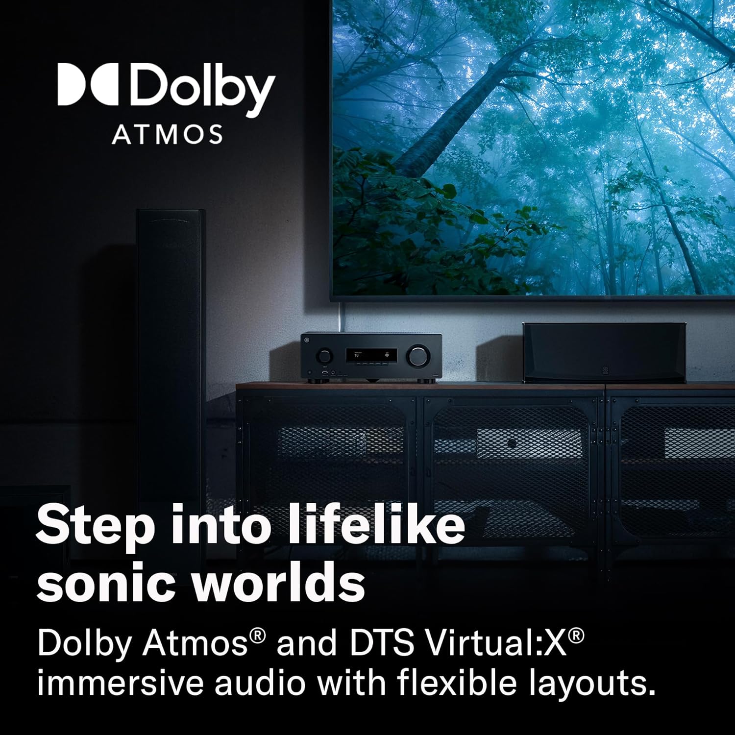Yamaha RX300A 5.2-Channel Home Theater AV Receiver with Dolby Atmos, 4K120/8K HDMI and Bluetooth Multipoint (Black