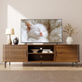 70" Mid-Century Fluted TV Stand with Storage, Modern Entertainment