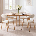 DUMOS Dining Chairs Set of 4, Linen Fabric Upholstered Kitchen Side Chairs with Curved Backrest