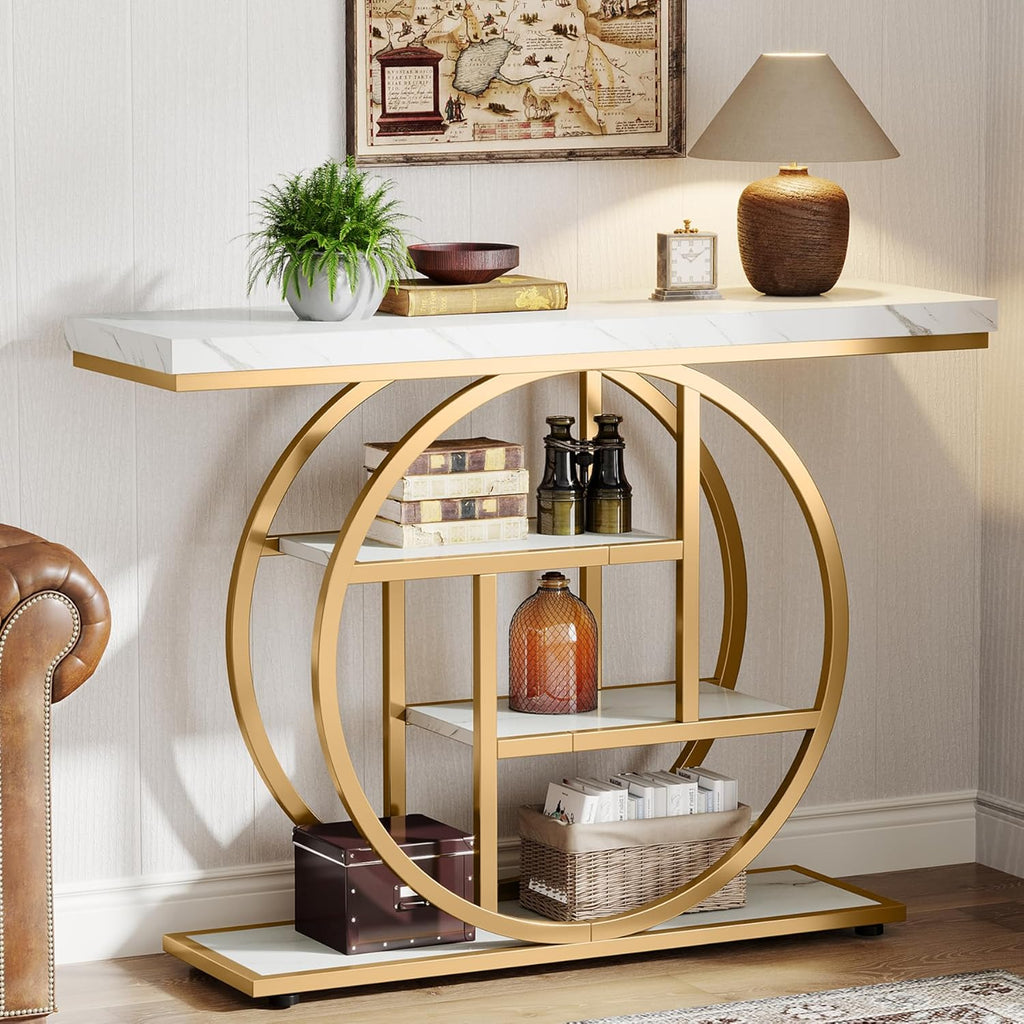 Tribesigns 41.3" Console Table, Industrial 4-Tier Sofa Entryway Table