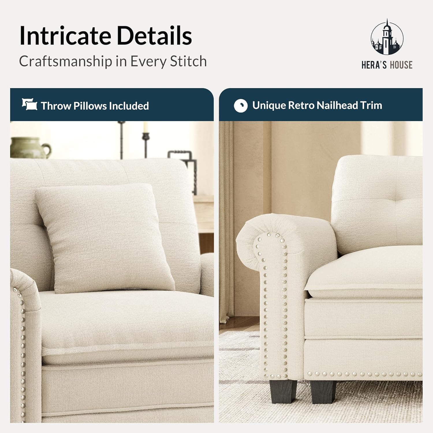 HERA'S HOUSE 3 Pieces Modular Sectional Sofa Sets, Oversized Couch Set with Loveseats