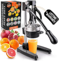 Zulay Kitchen Cast Iron Juicer - Heavy Duty Manual Juicer with Detachable Strainers for Easy Cleaning
