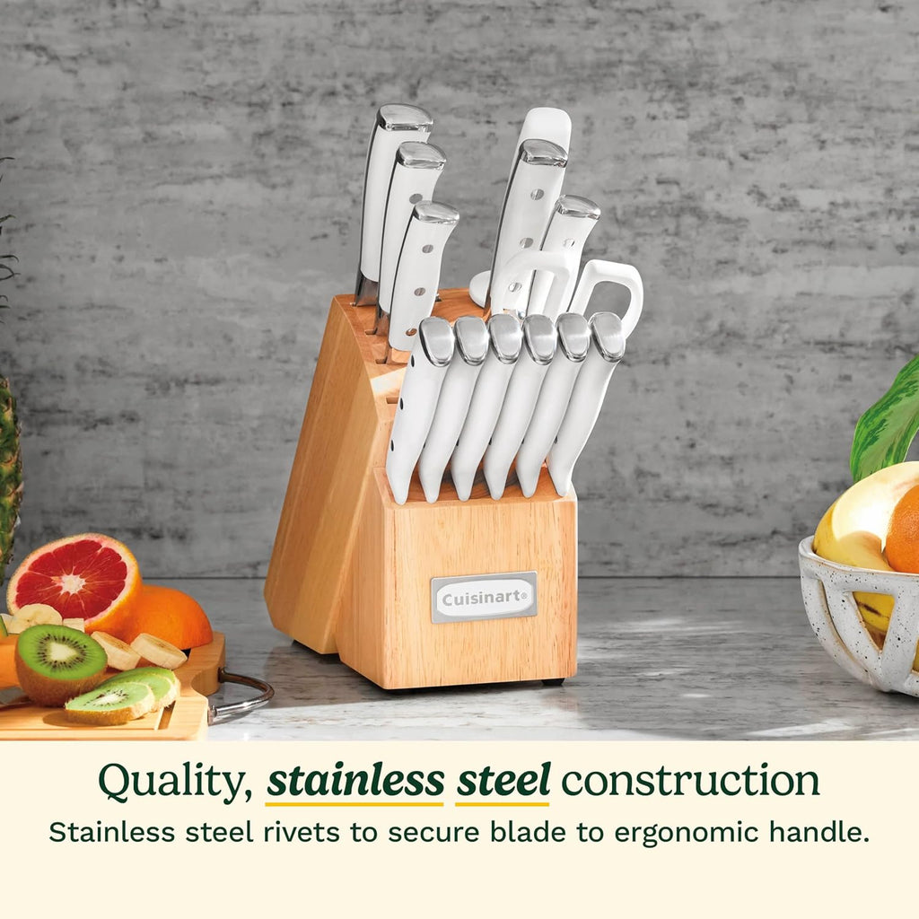Cuisinart 15-Piece Knife Set with Block, High Carbon Stainless Steel