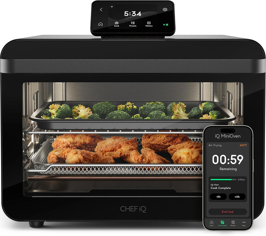 CHEF iQ MiniOven Smart Toaster Oven Air Fryer Combo, 11-in-1