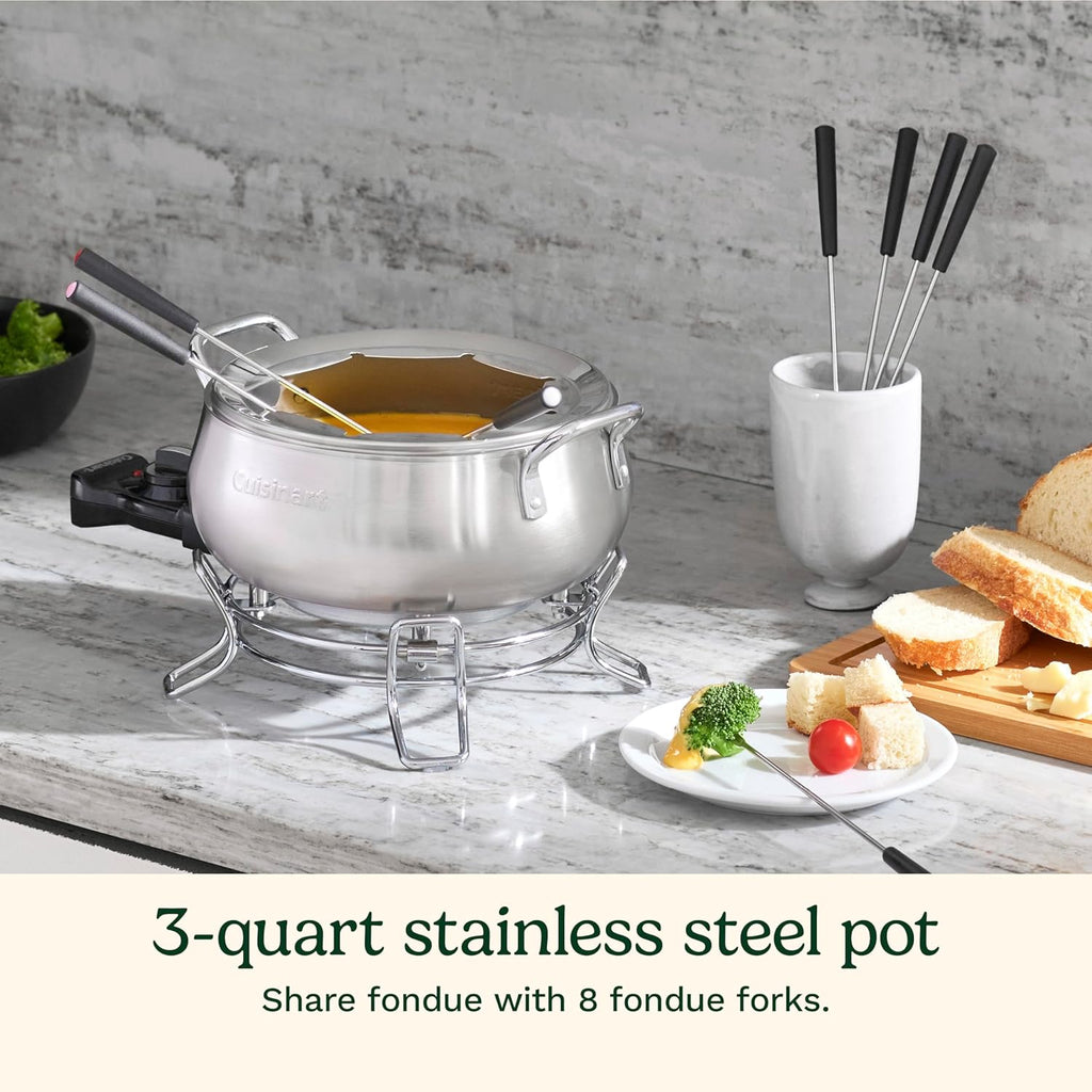 Cuisinart Fondue Pot Set, 3-Quart Stainless Steel Electric