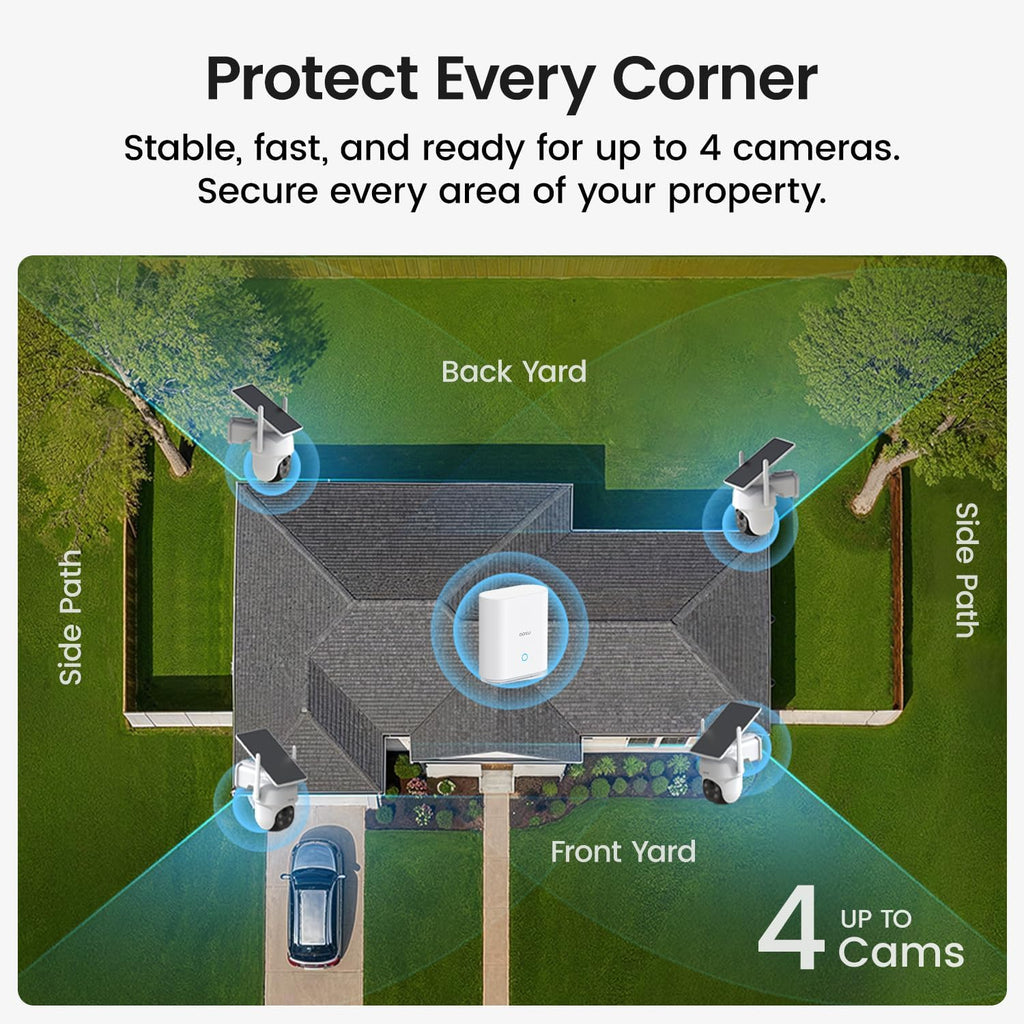 aosu Security Cameras Outdoor Wireless, 4 Cam-Kit, No Subscription Required