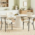 DUMOS Dining Chairs Set of 4, Mid Century Modern Chair Round Upholstered Curved Backrest,