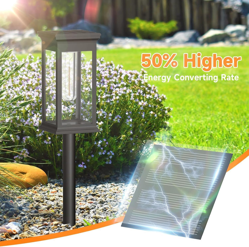 Solar Pathway Lights Outdoor Waterproof – 8 Pack Bright Solar Powered Garden Lights with Auto On/Off