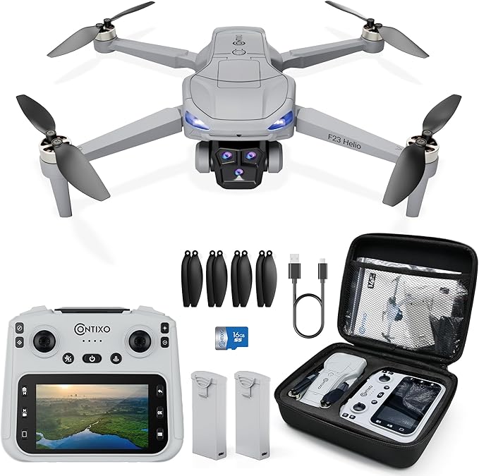 Contixo F23 GPS Drone With Camera, 46 Min Flight Time, 4.5" Screen Remote, Follow Me