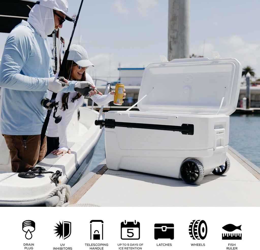 Igloo Maxcold Glide 110Qt Wheeled Cooler | Insulated Hard Shell Ice Chest