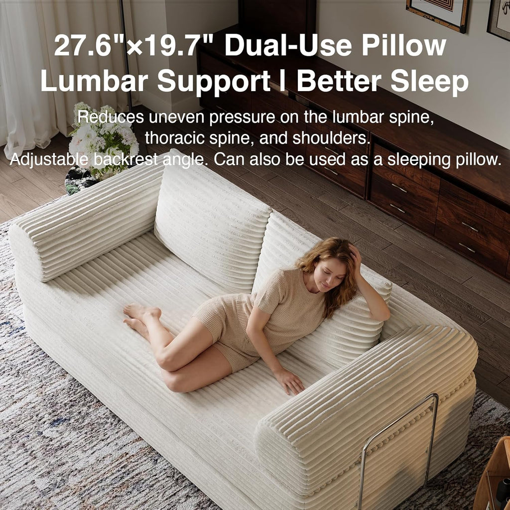 Novilla 75" Convertible Futon Sofa Bed, Boneless Couch with Smarts Coil®