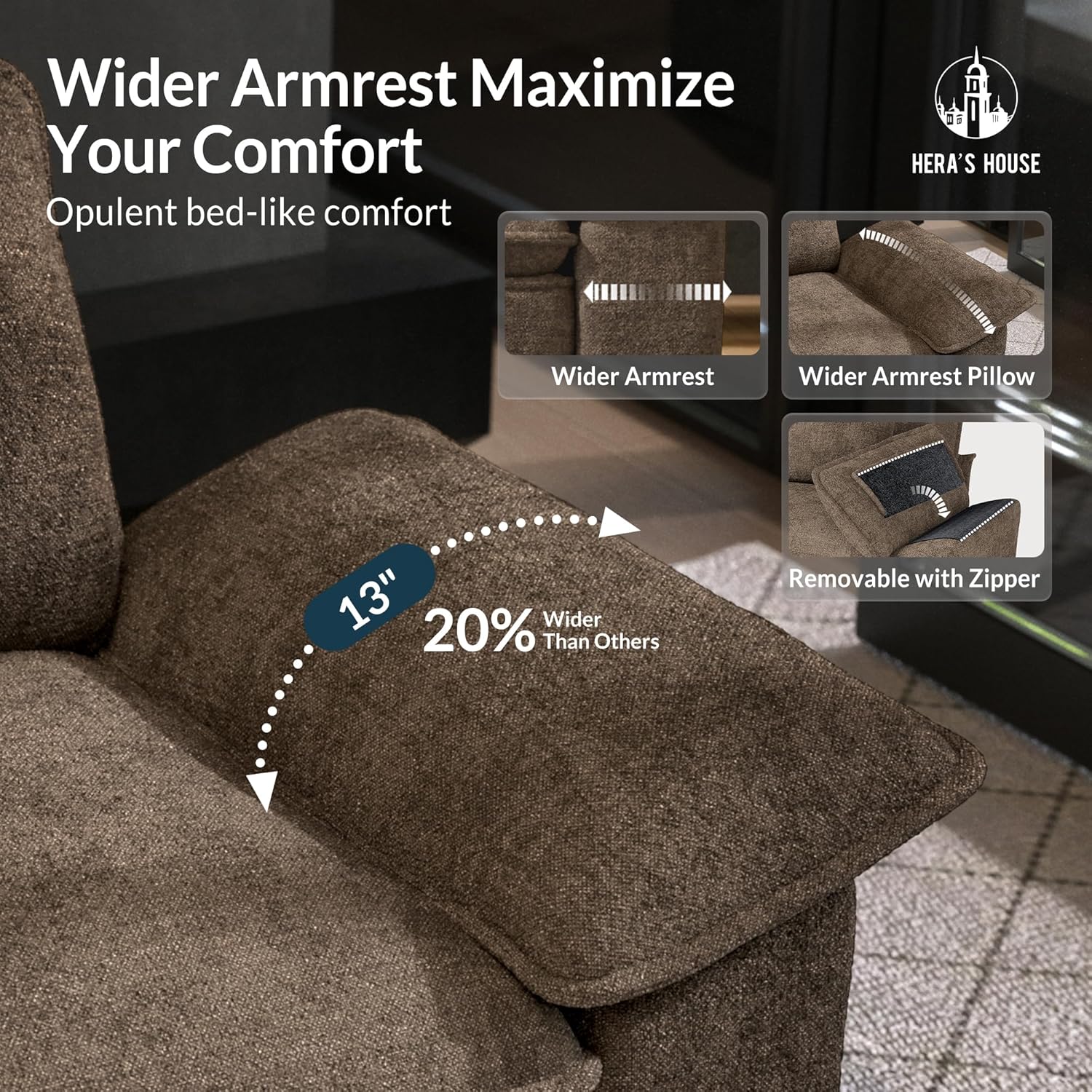 HERA'S HOUSE 3 Pieces Modular Sectional Sofa Sets, Oversized Couch Set with Loveseats and Armchair