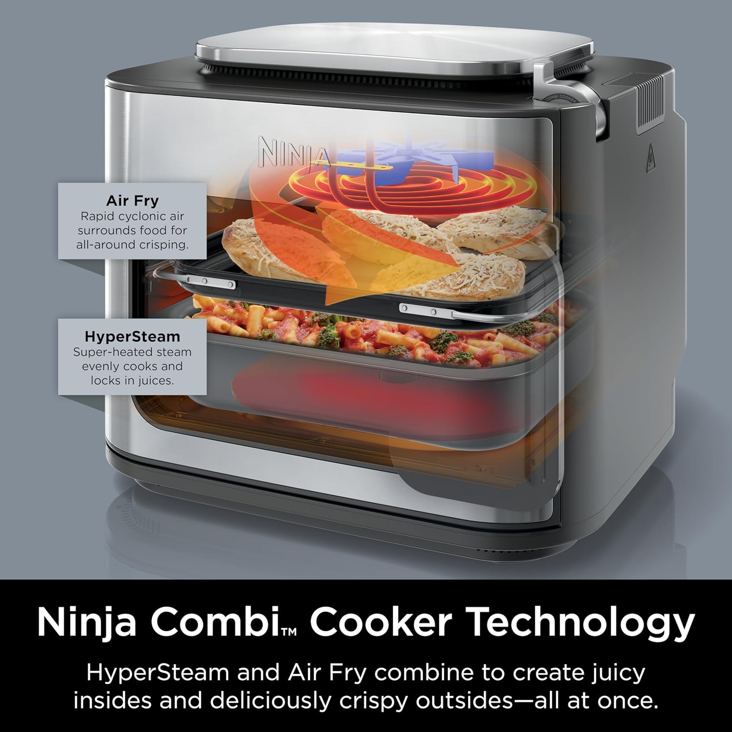 Ninja Combi All-in-One Multicooker, Oven, & Air Fryer, Complete Meals in 15 Mins, 14-in-1