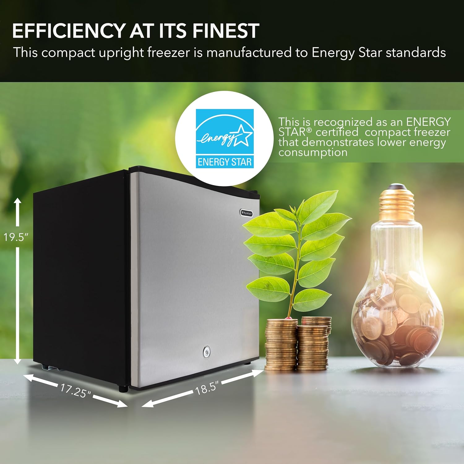 Whynter CUF-112SS Mini, Energy Star Rated Small Upright Freezer with Lock