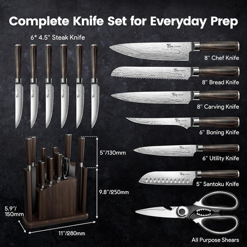 15-Piece Kitchen Knife Set