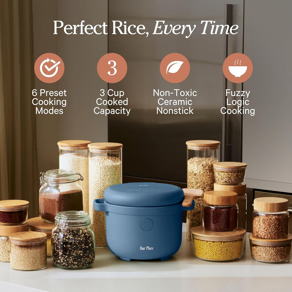 Our Place Rice Cooker | Compact Rice Cooker 3-Cup Uncooked / 6-Cup Cooked