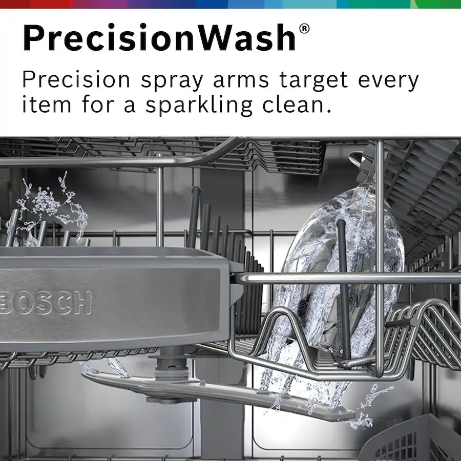 Bosch - 800 Series 18" ADA Front Control Smart Built-In Stainless Steel Tub Dishwasher with 3rd Rack, 44 dBA - Stainless Steel