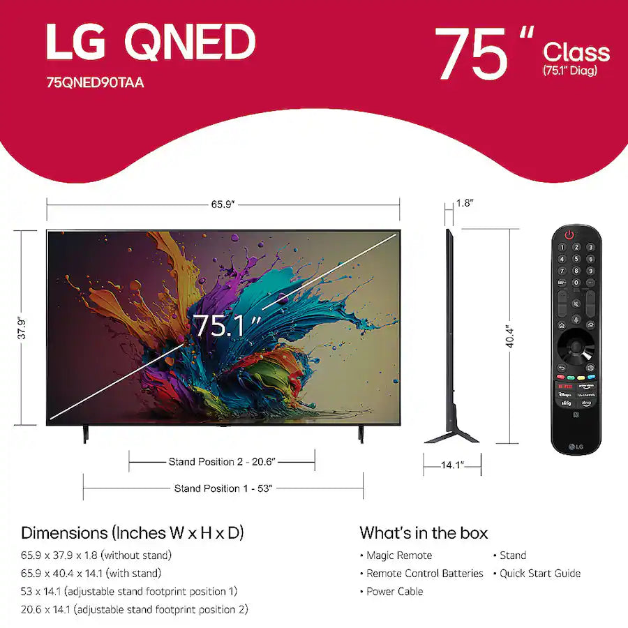 LG - 75" Class QNED 4K MiniLED QNED90TA Series TV with webOS 24